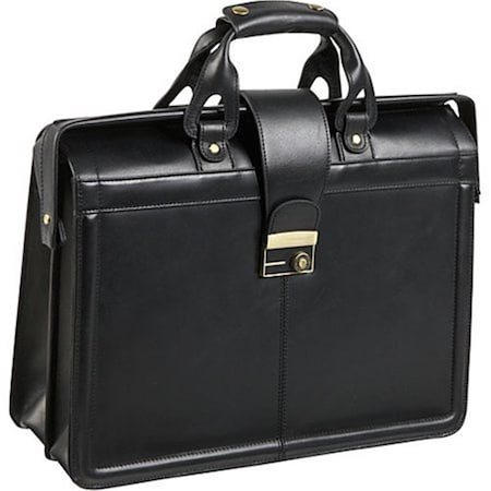 A1 Luggage APC Legal Leather Executive Briefcase, Black A12619216